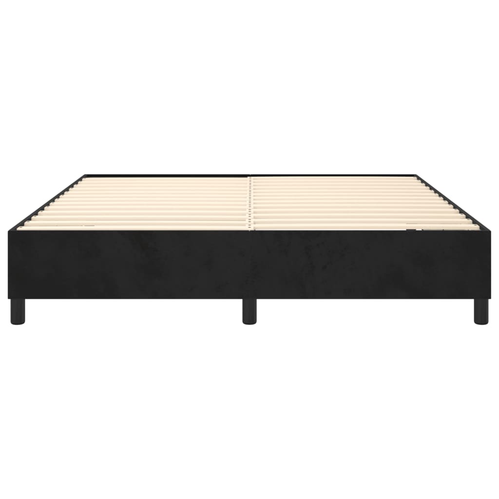 Okvir za krevet s oprugom crni 160x200 cm baršunasti