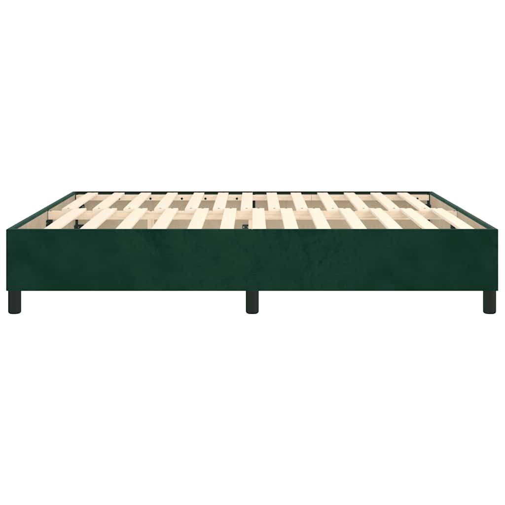 Okvir za krevet s oprugom tamnozeleni 160x200 cm baršunasti