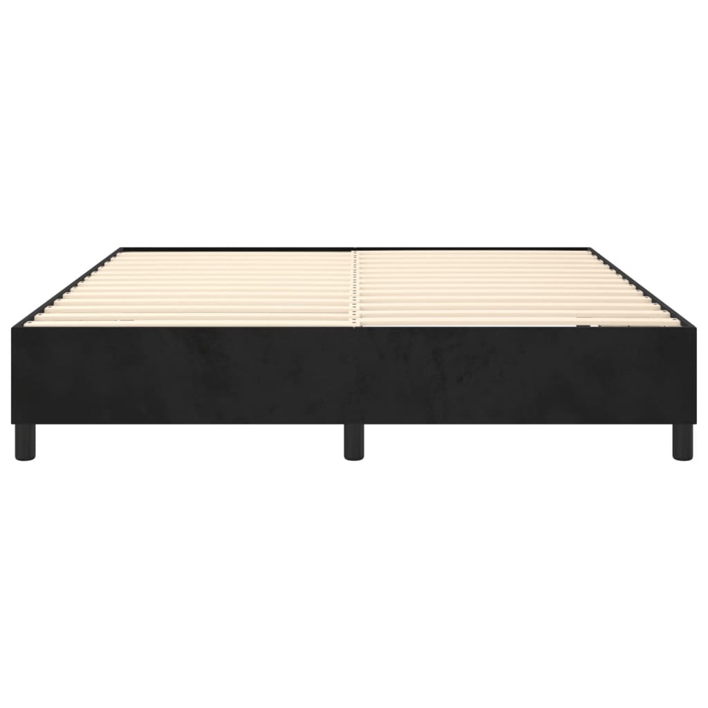 Okvir za krevet s oprugom crni 180x200 cm baršunasti