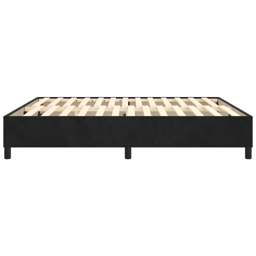 Okvir za krevet s oprugom crni 180x200 cm baršunasti