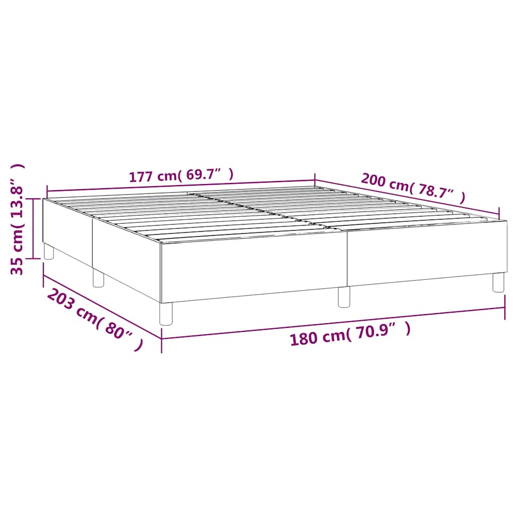 Okvir za krevet s oprugom tamnozeleni 180x200 cm baršunasti