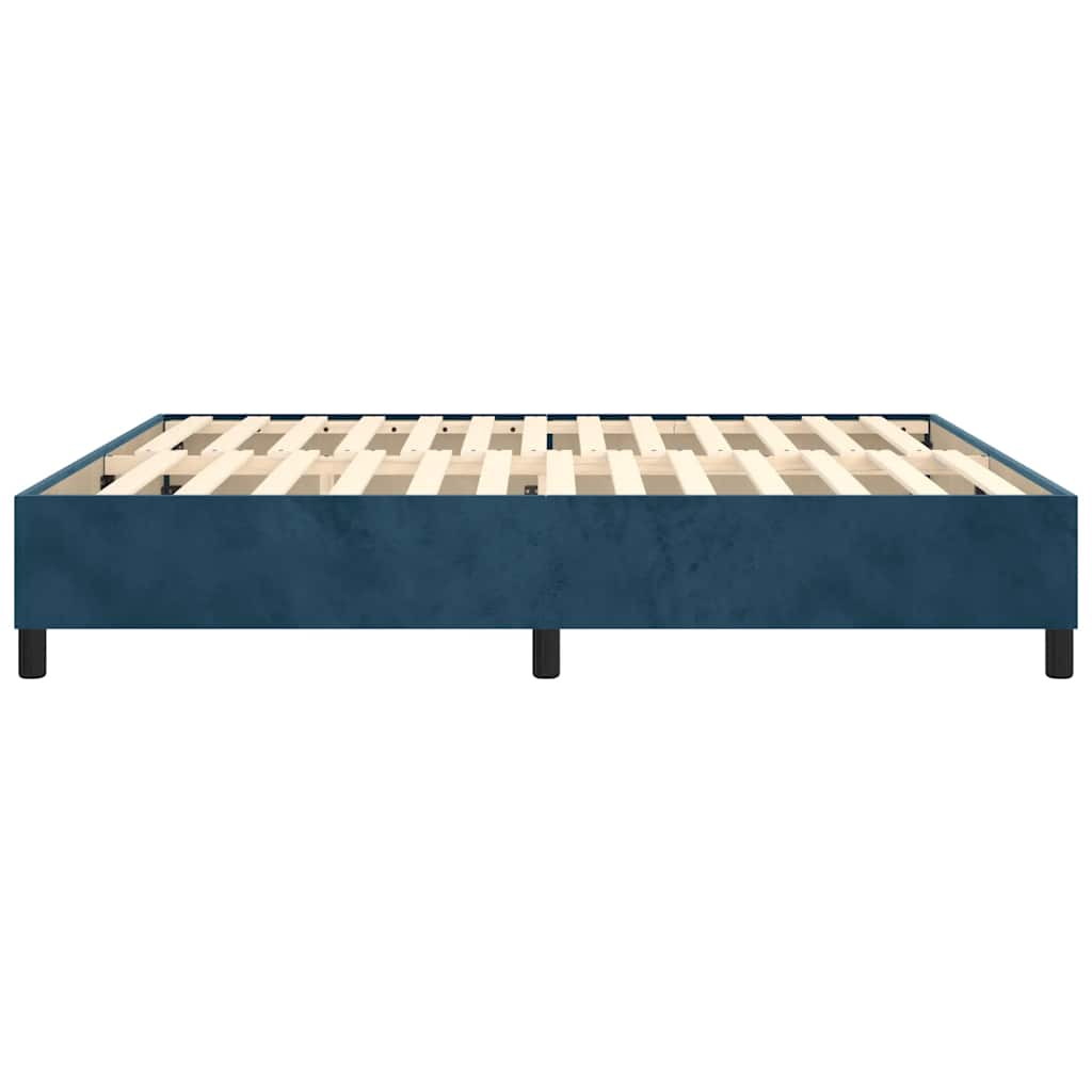 Okvir za krevet s oprugom tamnoplavi 180x200 cm baršunasti