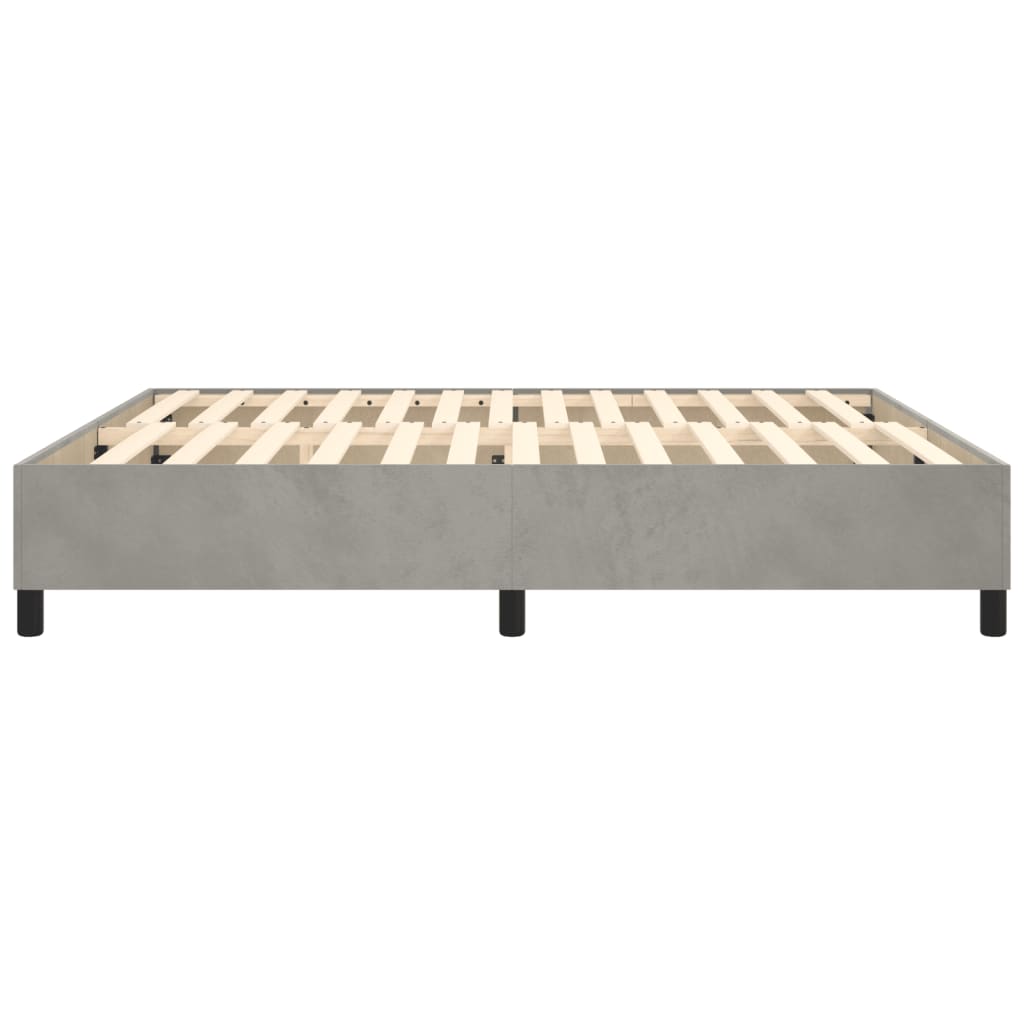 Okvir za krevet s oprugom svjetlosivi 200 x 200 cm baršunasti