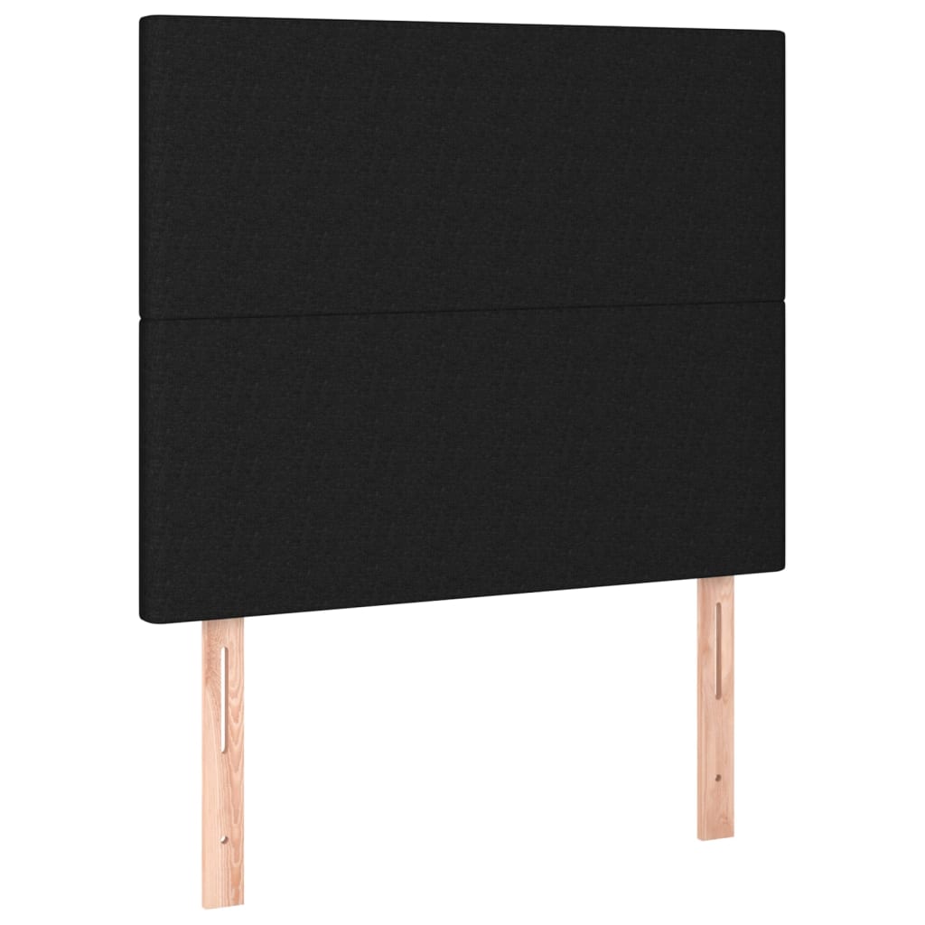 Uzglavlje Crno 90x5x118/128 cm Tkanina