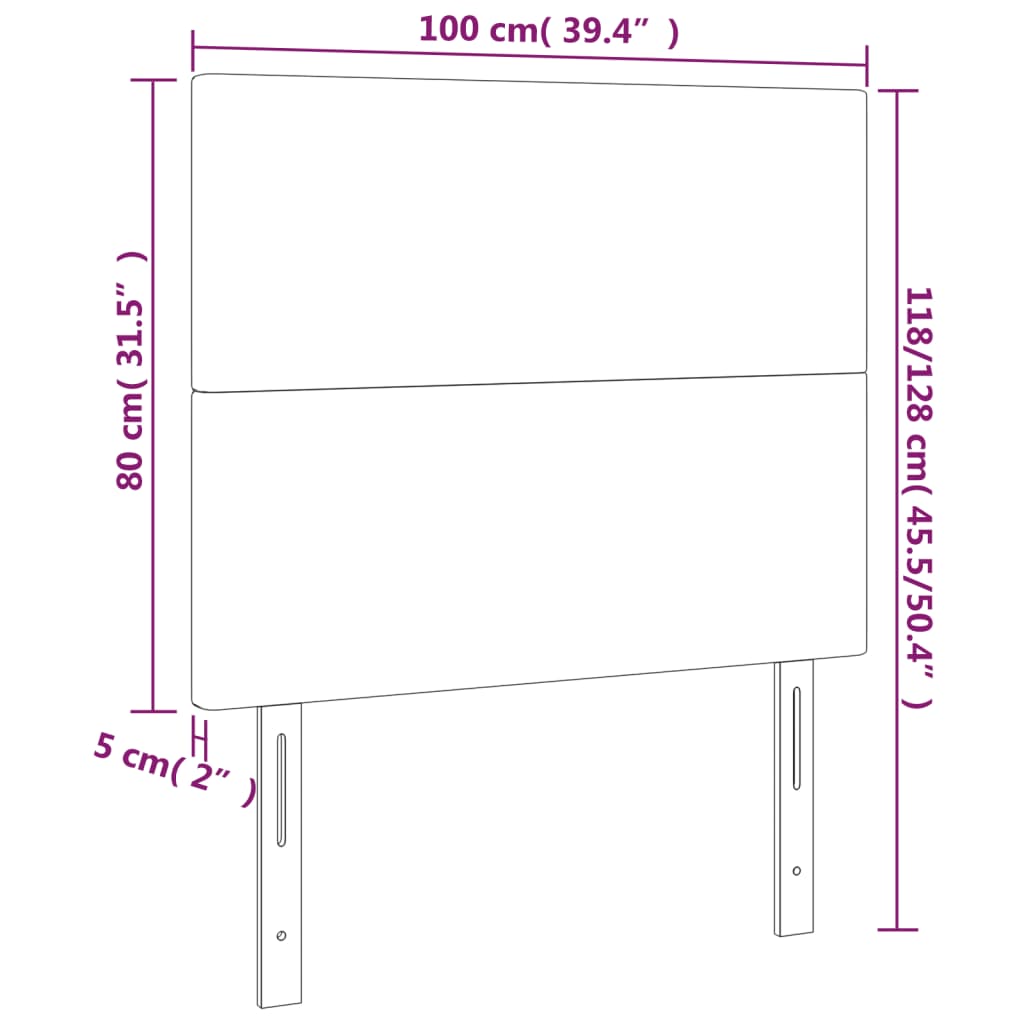 Uzglavlje crno 100x5x118/128 cm tkanina
