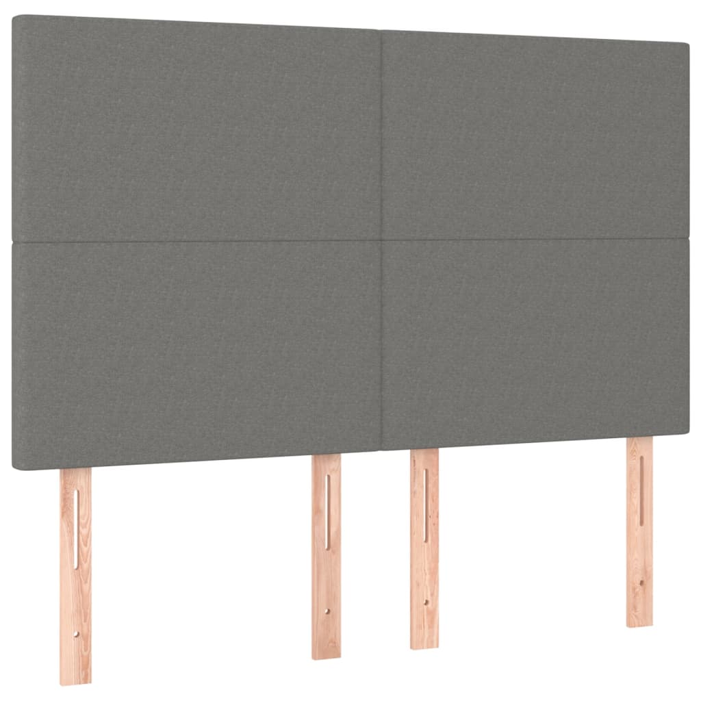 Uzglavlje tamno sivo 144x5x118/128 cm tkanina