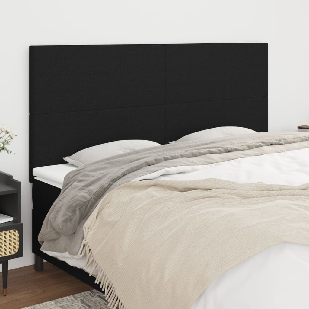 Uzglavlje Crno 200x5x118/128 cm Tkanina