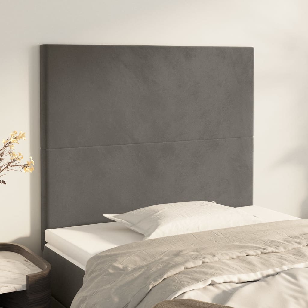 Uzglavlje tamno sivo 90x5x118/128 cm baršunasto
