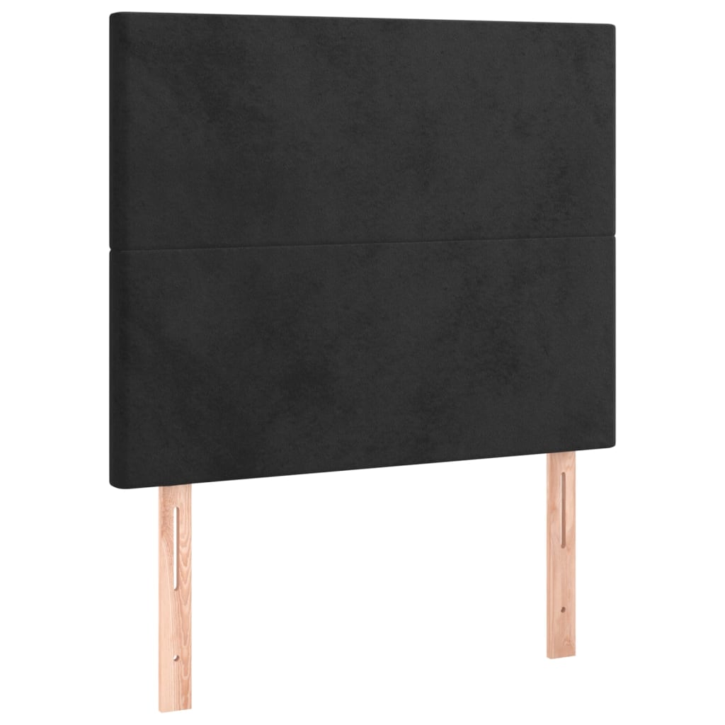 Uzglavlje Crno 90x5x118/128 cm Baršunasto