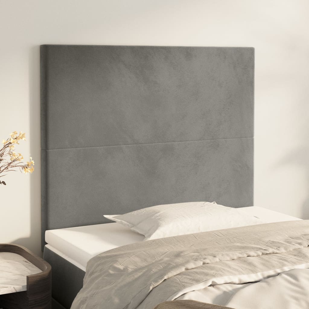 Uzglavlje svijetlosivo 100x5x118/128 cm baršunasto