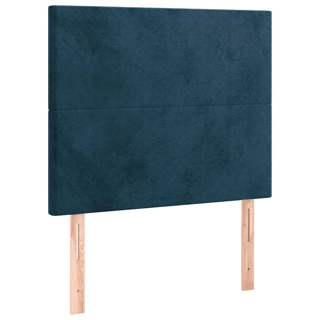 Uzglavlje tamnoplavo 100x5x118/128 cm baršunasto