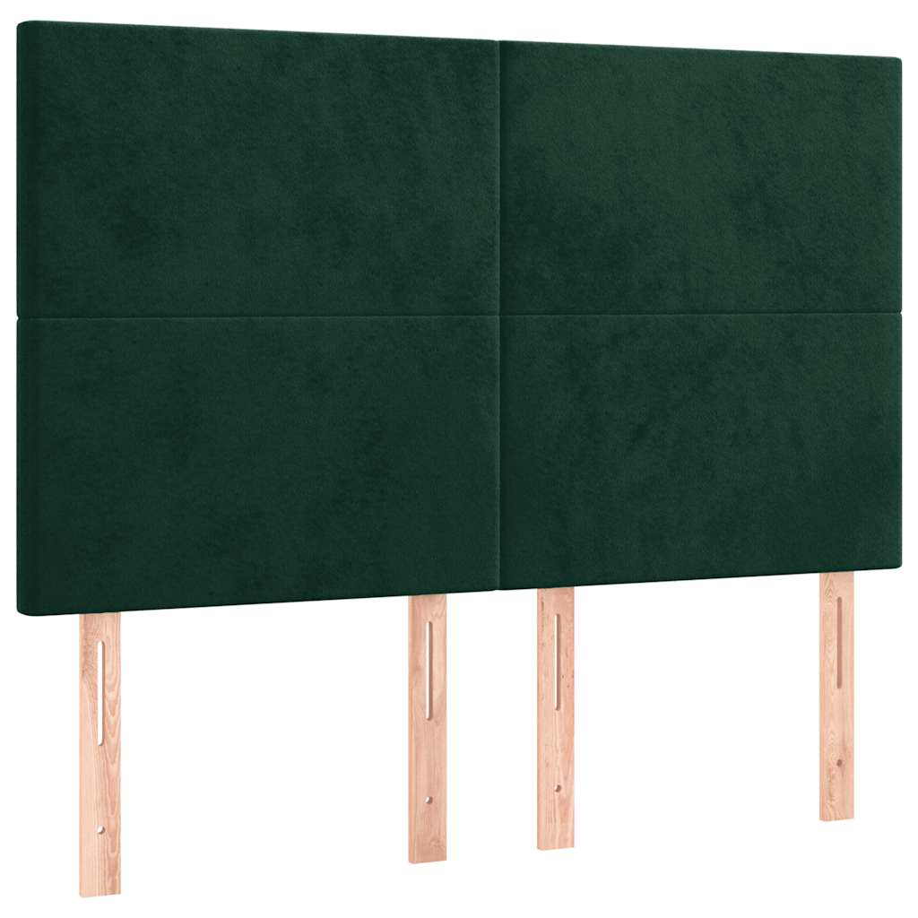 Uzglavlje tamnozeleno 144x5x118/128 cm baršunasto