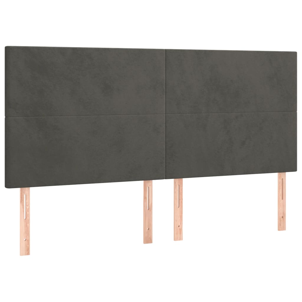 Uzglavlje tamno sivo 160x5x118/128 cm baršunasto