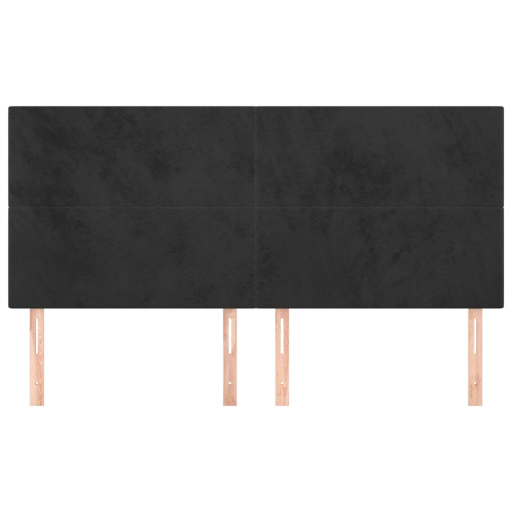 Uzglavlje Crno 180x5x118/128 cm Baršunasto