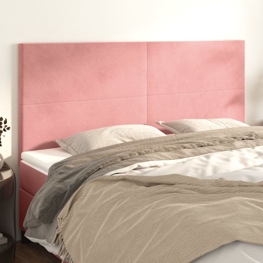 Uzglavlje roze 200x5x118/128 cm baršunasto