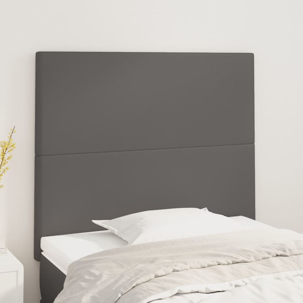 Uzglavlje sivo 90x5x118/128 cm umjetna koža