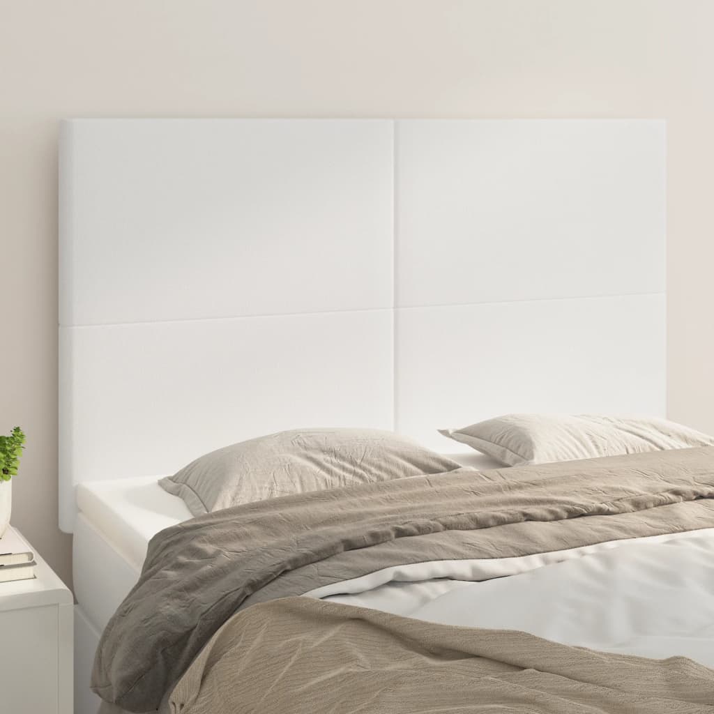 Uzglavlje Bijelo 144x5x118/128 cm Imitacija kože