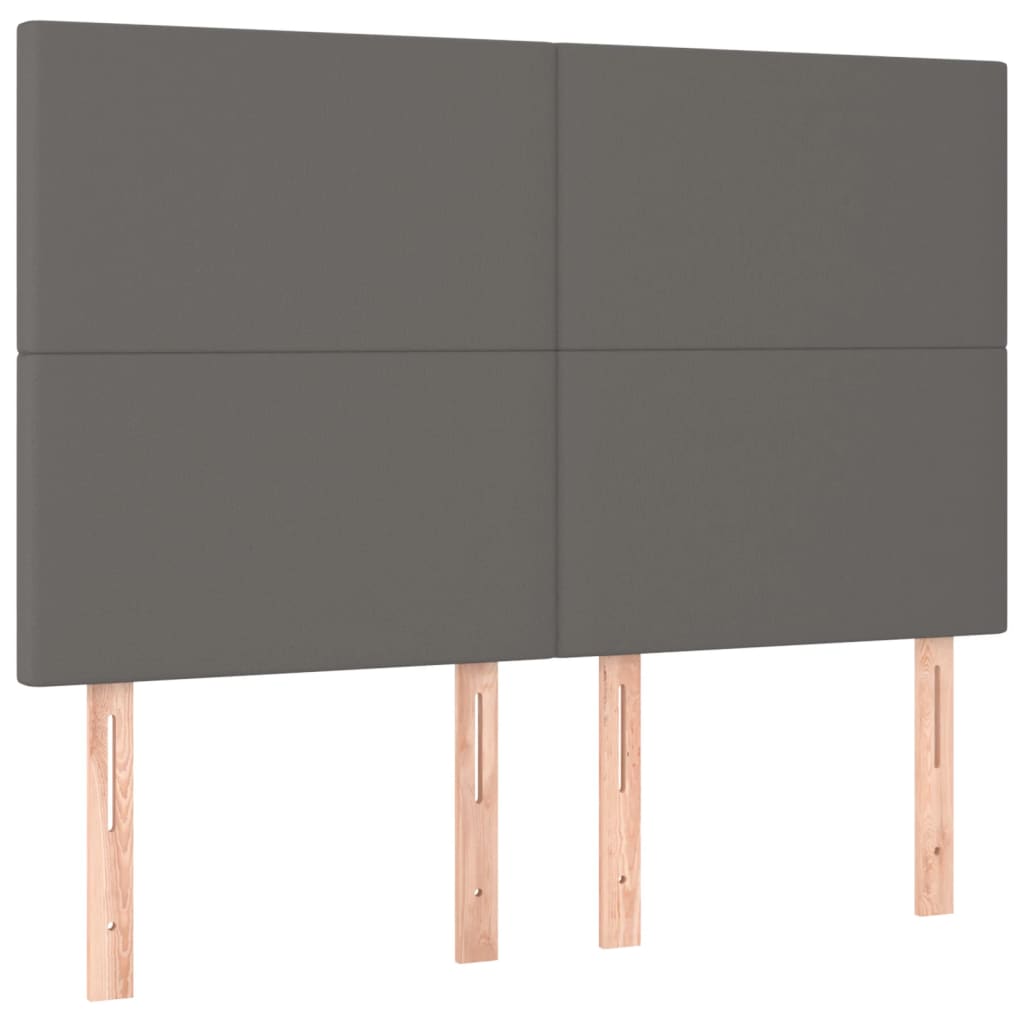 Uzglavlje sivo 144x5x118/128 cm umjetna koža