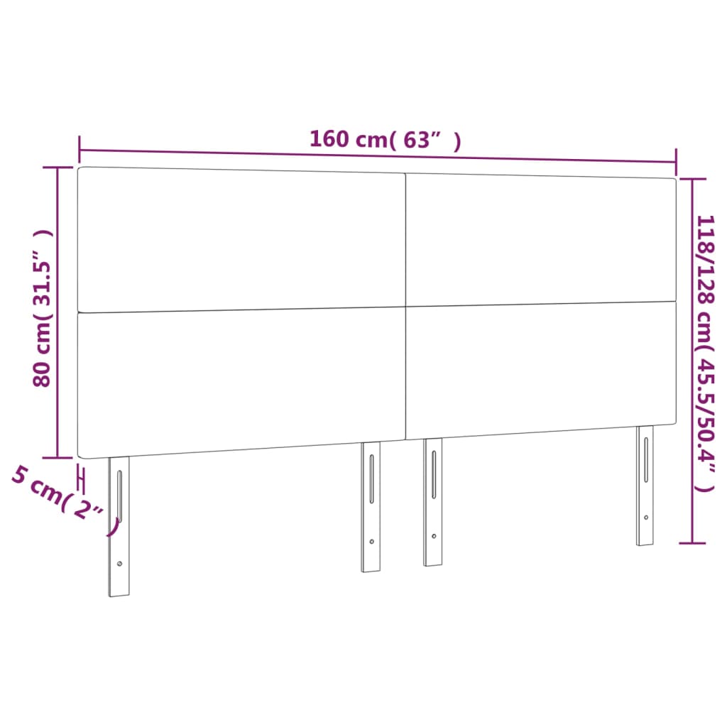 Uzglavlje Crno 160x5x118/128 cm Imitacija kože