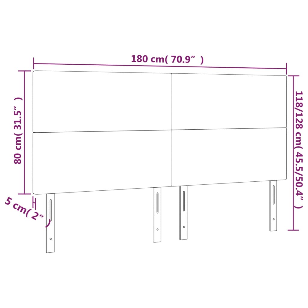 Uzglavlje Crno 200x5x118/128 cm Imitacija kože