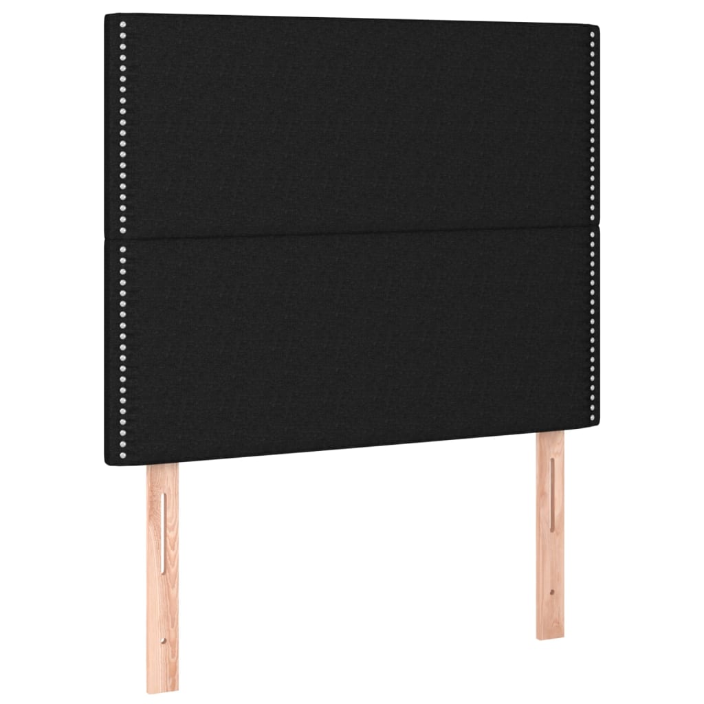 Uzglavlje Crno 80x5x118/128 cm Tkanina