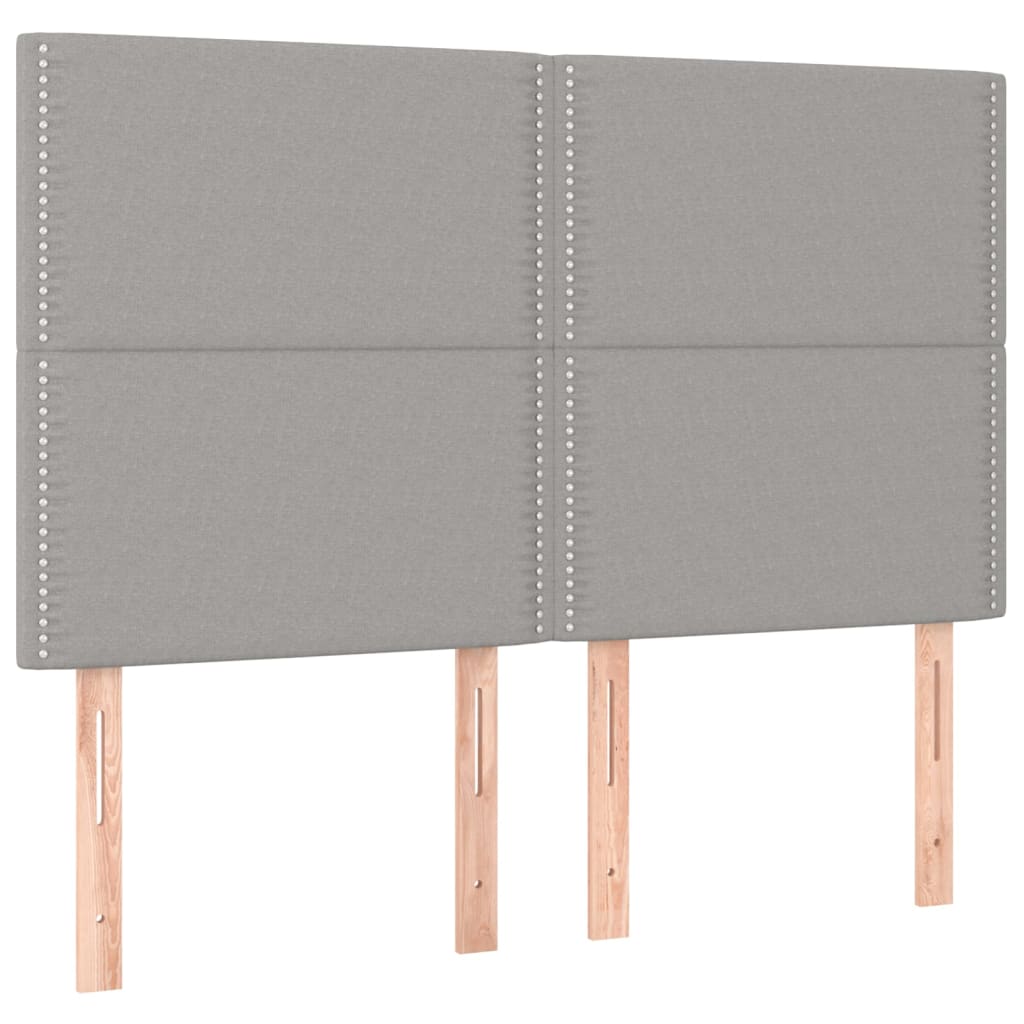 Uzglavlje svijetlosivo 144x5x118/128 cm tkanina