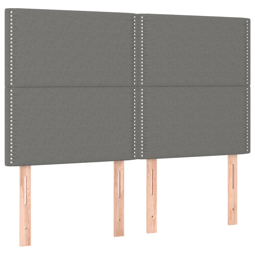 Uzglavlje tamno sivo 144x5x118/128 cm tkanina