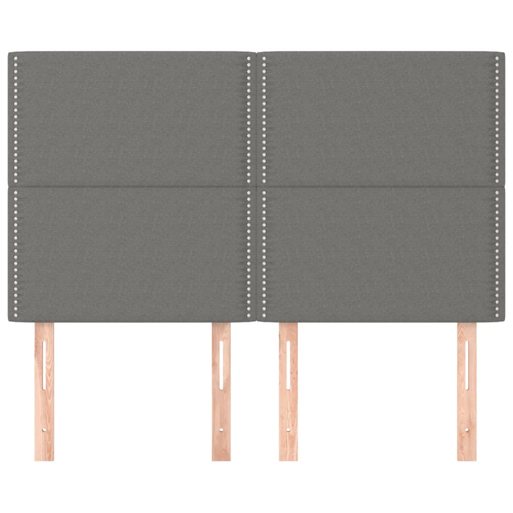 Uzglavlje tamno sivo 144x5x118/128 cm tkanina