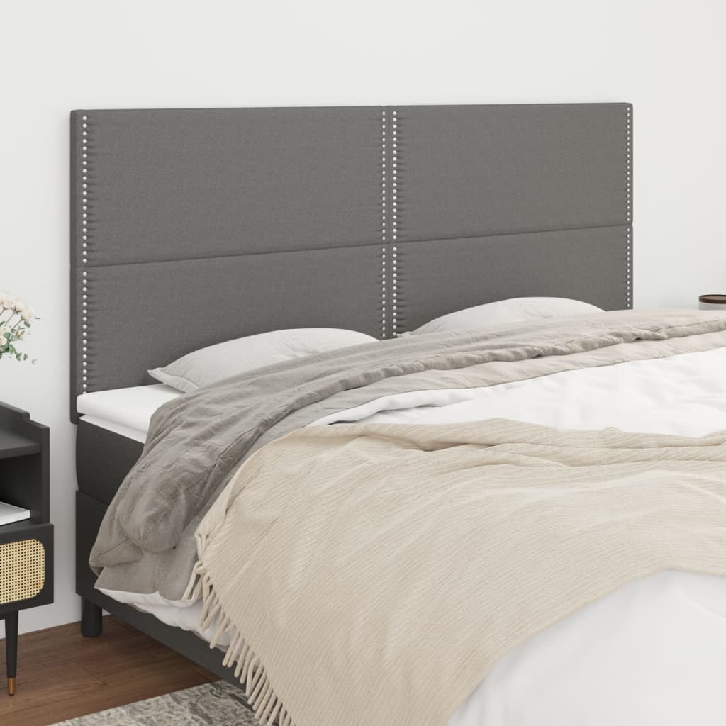 Uzglavlje tamno sivo 180x5x118/128 cm tkanina