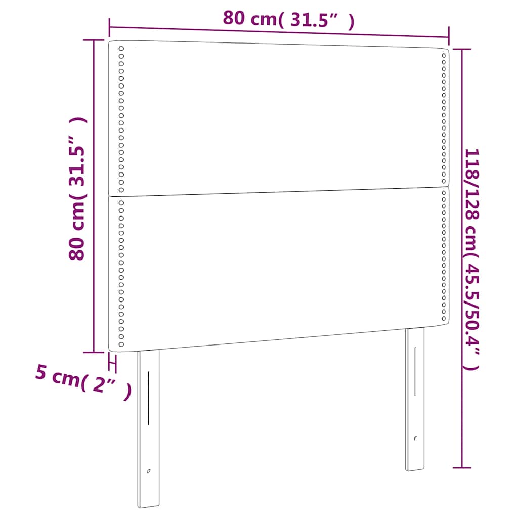 Uzglavlje tamnoplavo 80x5x118/128 cm baršunasto