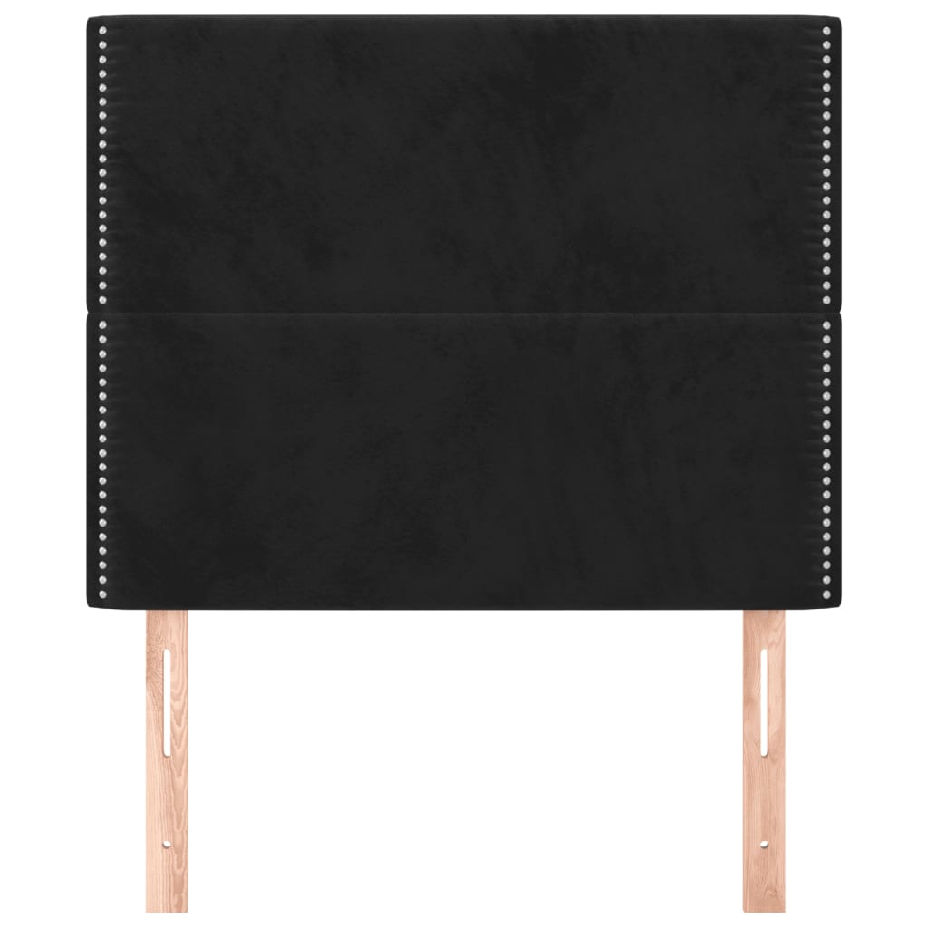 Uzglavlje Crno 90x5x118/128 cm Baršunasto