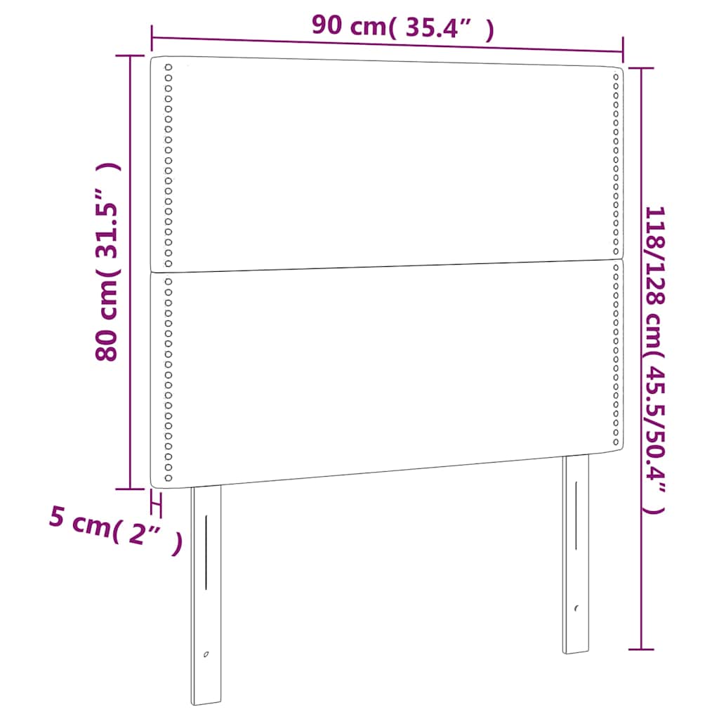 Uzglavlje tamnoplavo 90x5x118/128 cm baršunasto