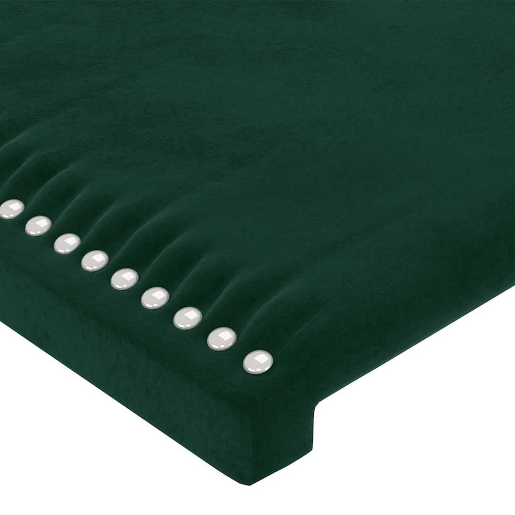 Uzglavlje tamnozeleno 100x5x118/128 cm baršunasto