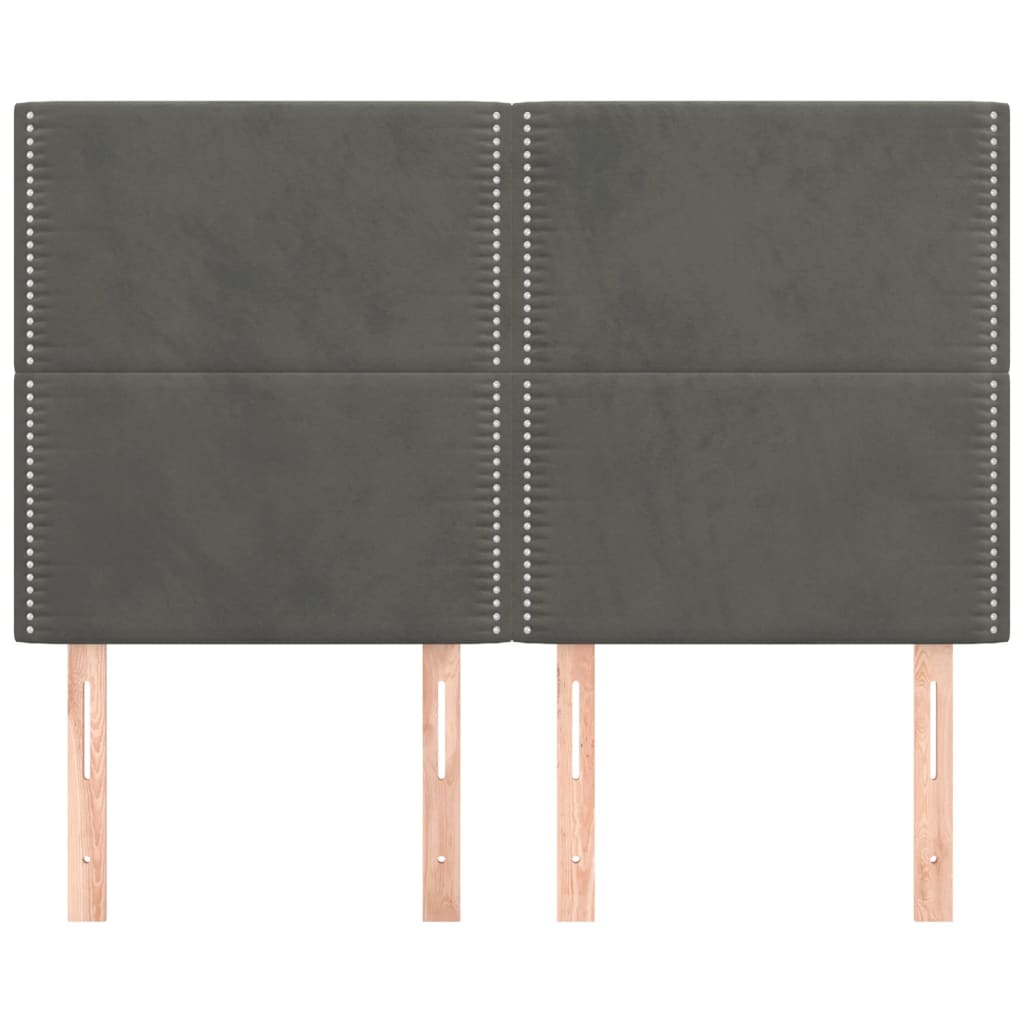 Uzglavlje tamno sivo 144x5x118/128 cm baršunasto