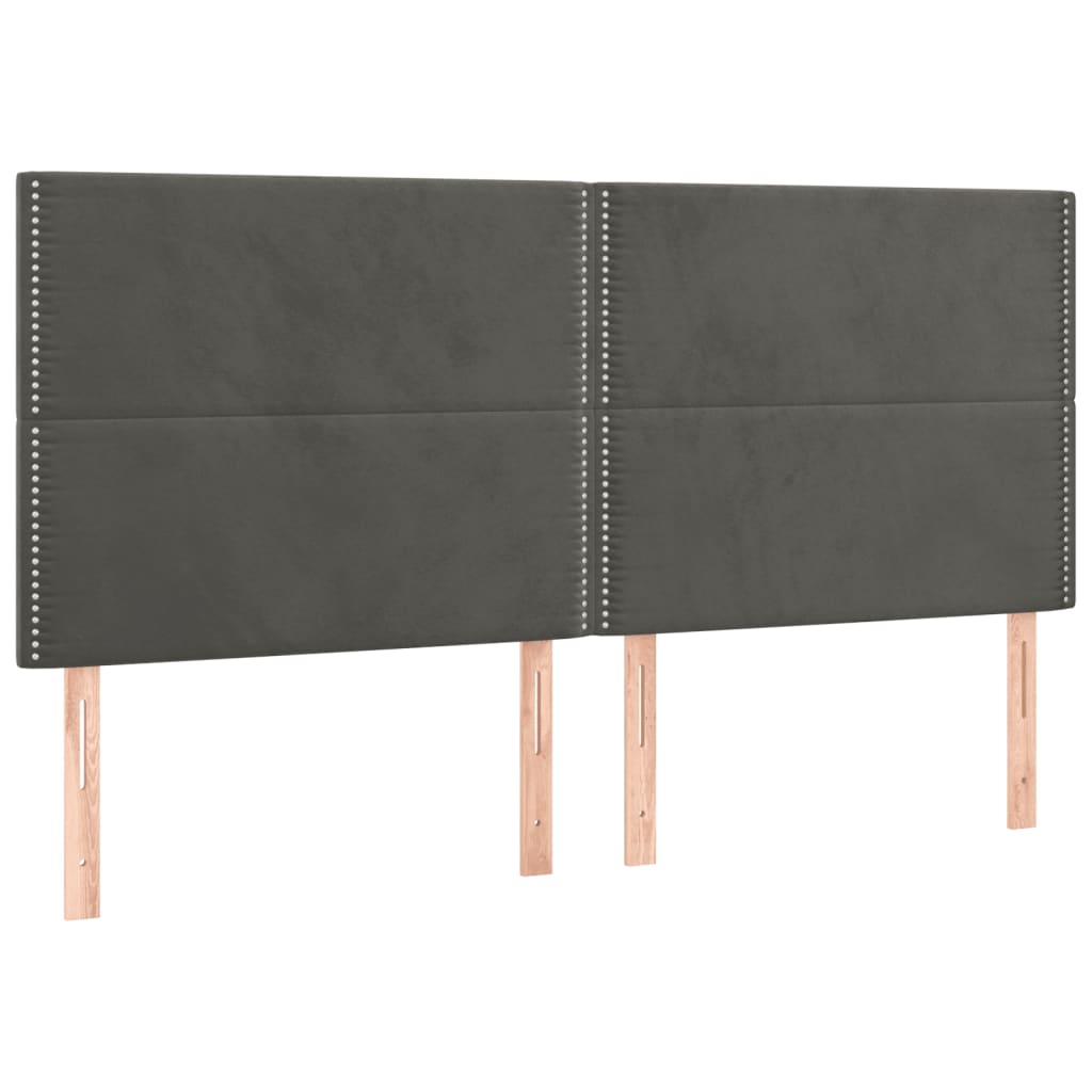 Uzglavlje tamno sivo 160x5x118/128 cm baršunasto