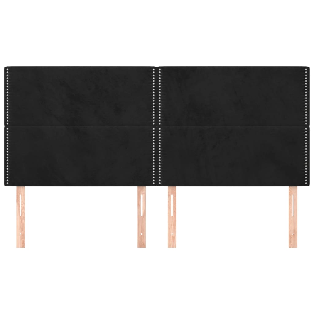 Uzglavlje Crno 180x5x118/128 cm Baršunasto