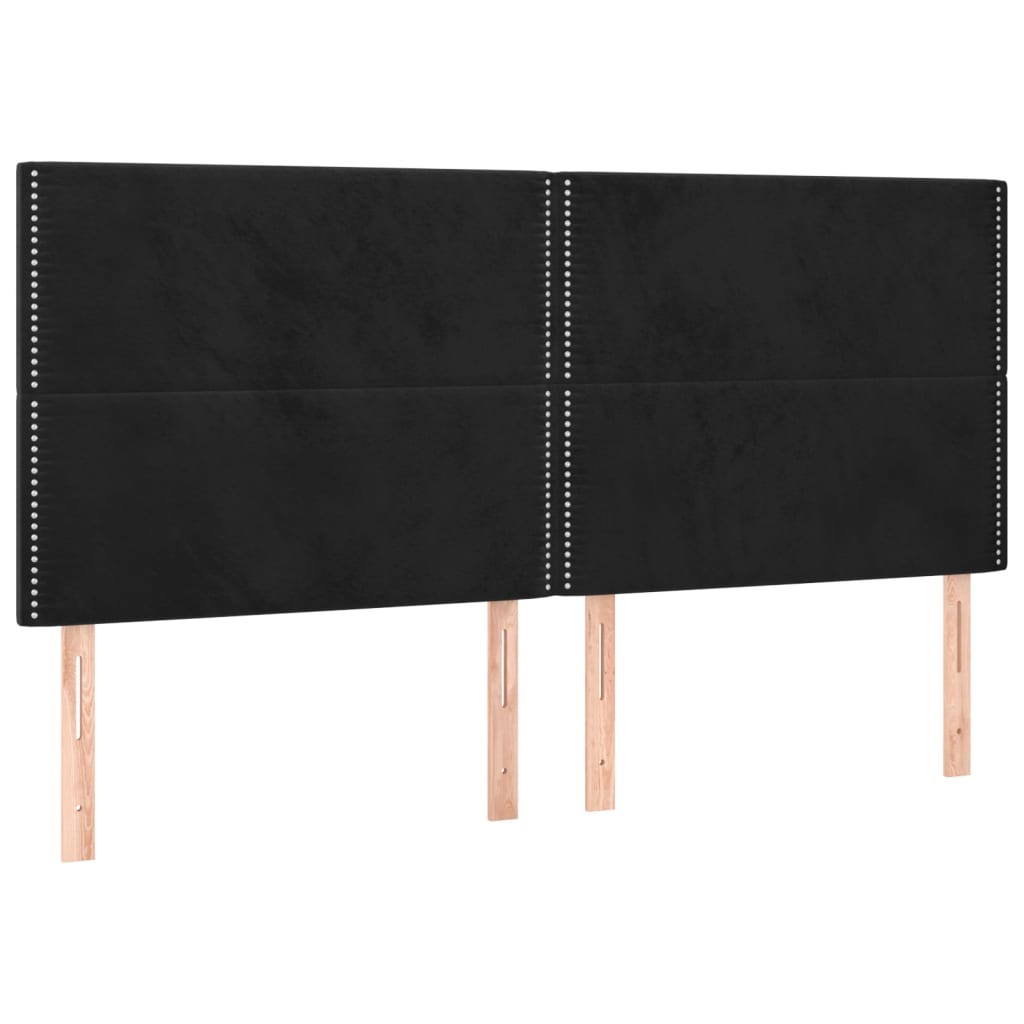 Uzglavlje crno 200x5x118/128 cm baršunasto