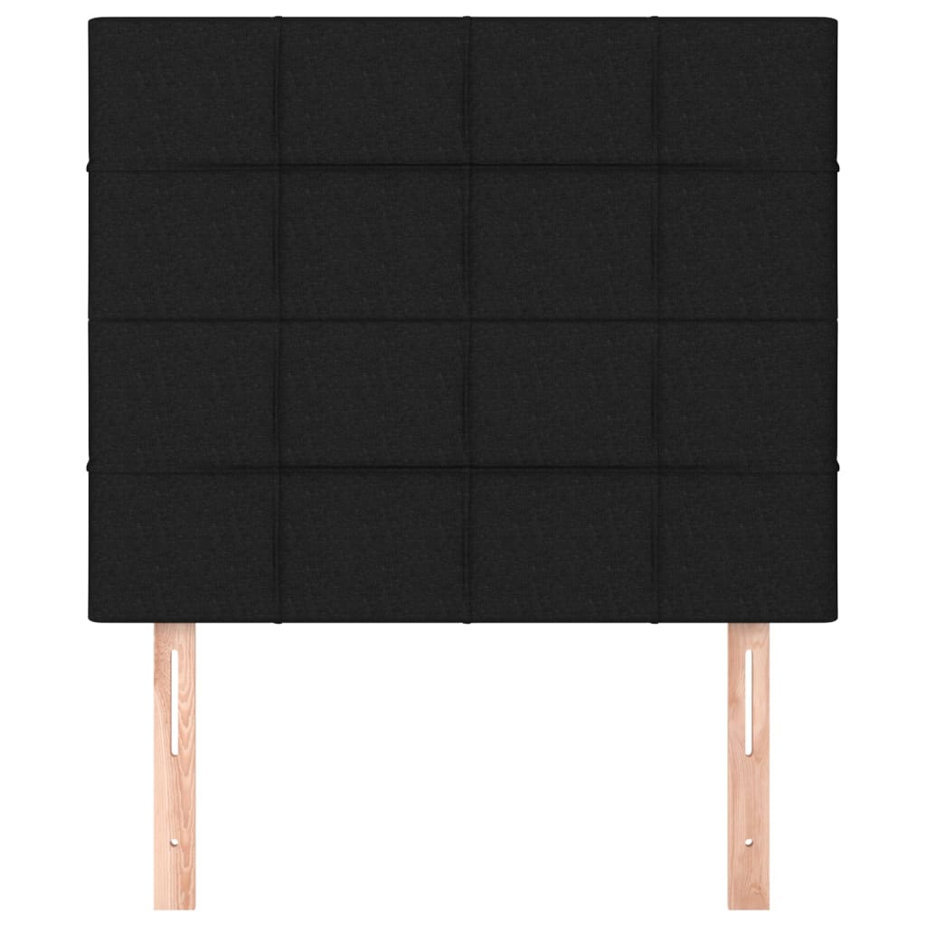 Uzglavlje Crno 90x5x118/128 cm Tkanina