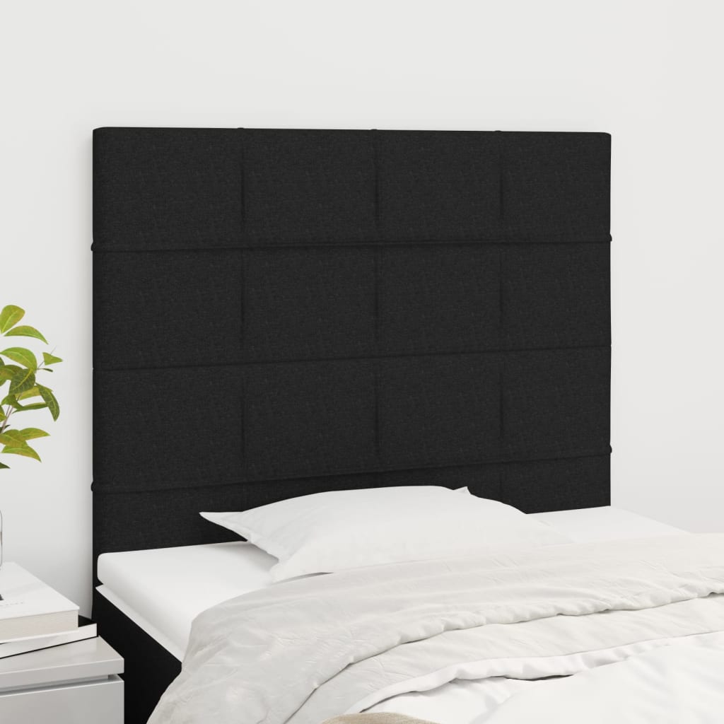 Uzglavlje crno 100x5x118/128 cm tkanina