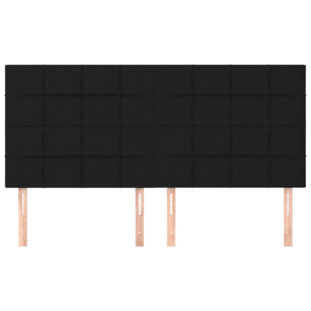 Uzglavlje Crno 180x5x118/128 cm Tkanina