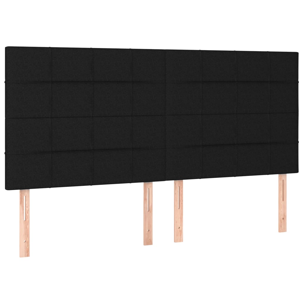 Uzglavlje Crno 200x5x118/128 cm Tkanina
