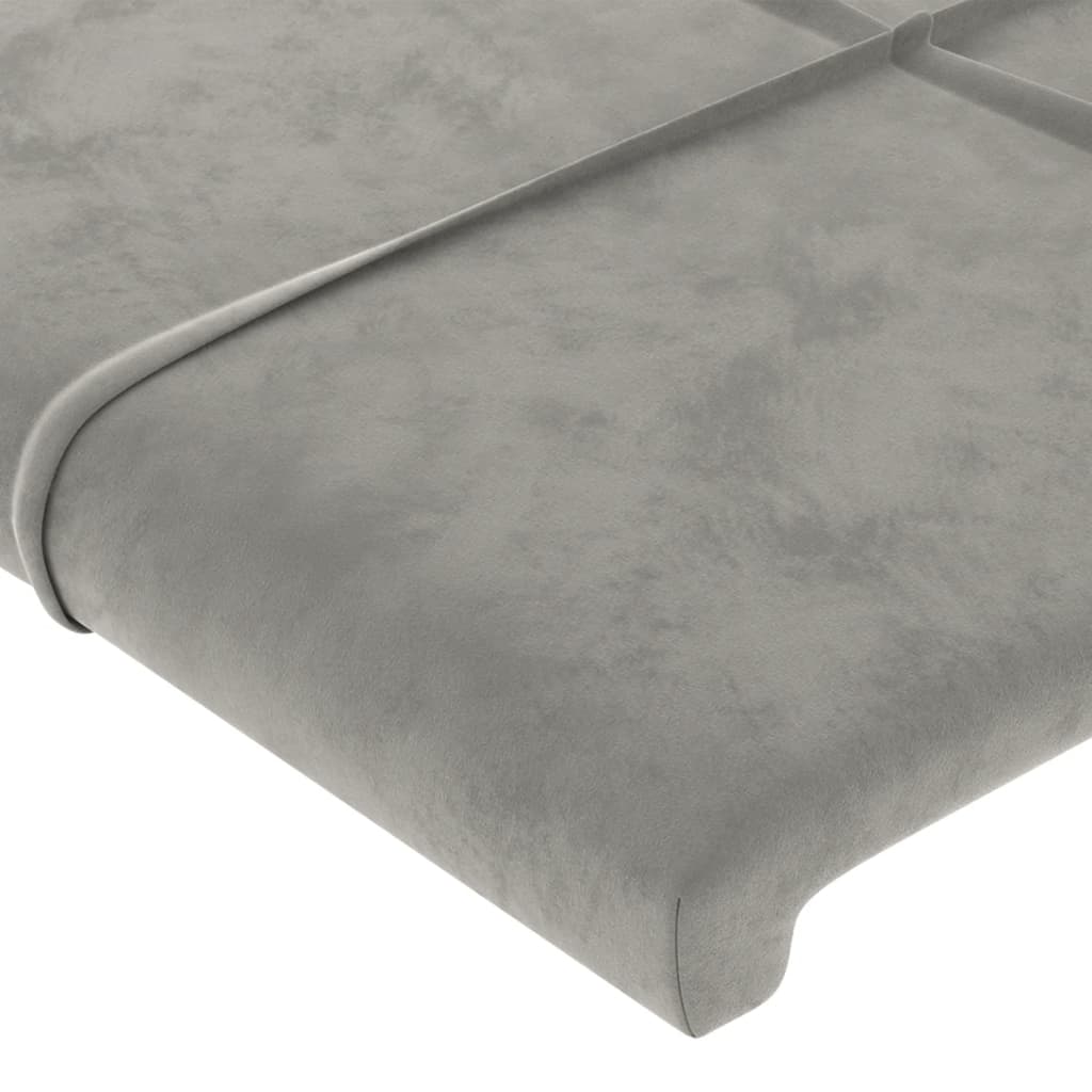 Uzglavlje svijetlosivo 80x5x118/128 cm baršunasto