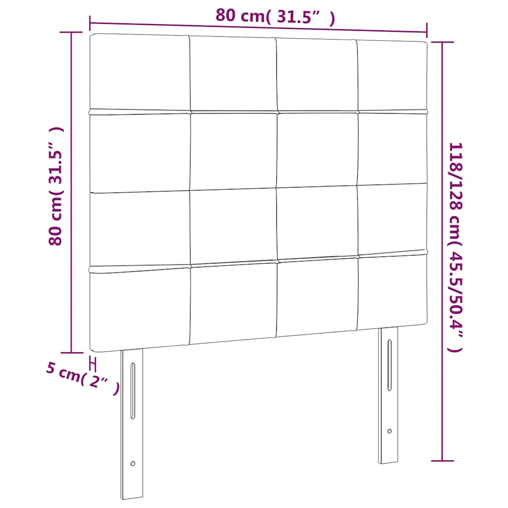 Uzglavlje tamnozeleno 80x5x118/128 cm baršunasto