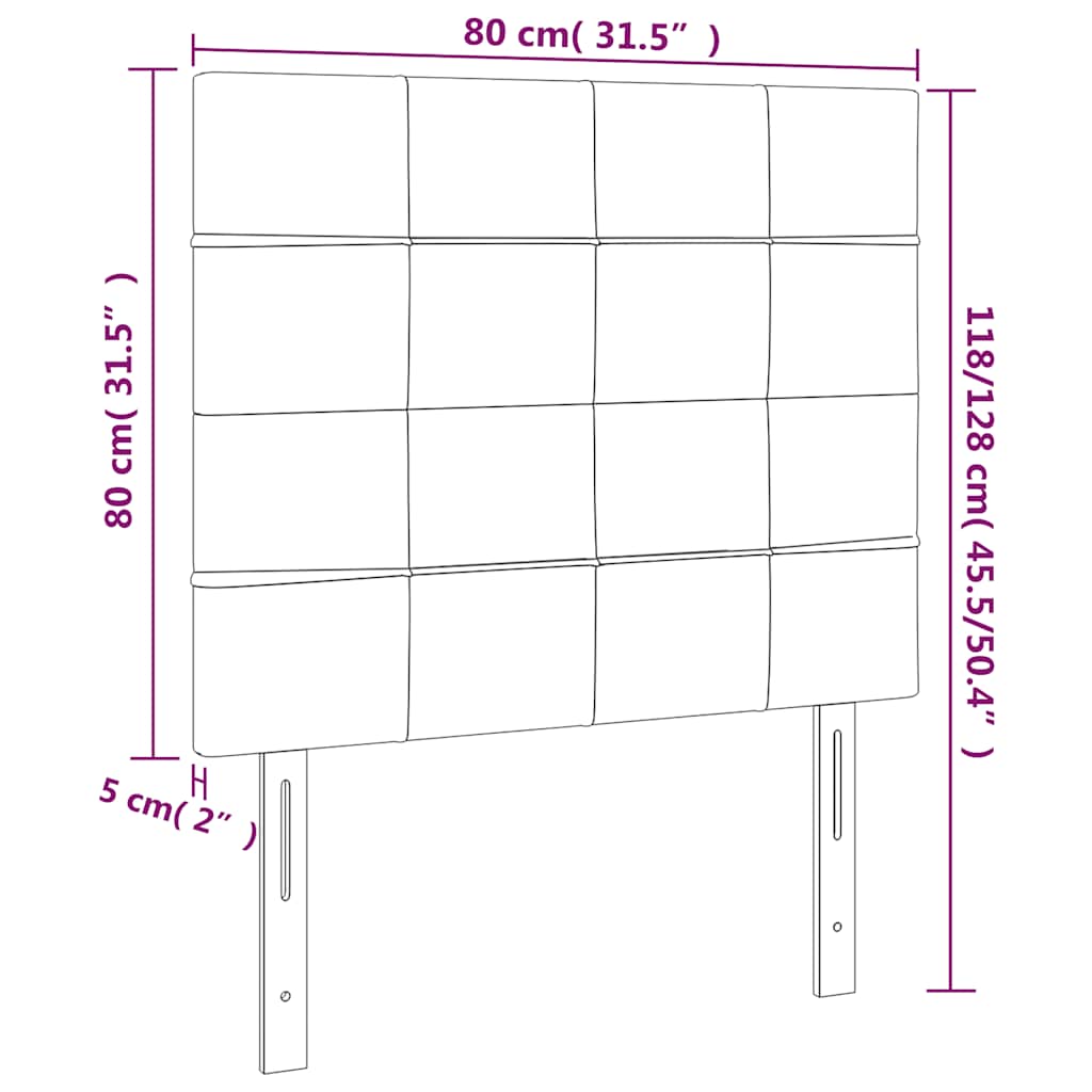 Uzglavlje tamnoplavo 80x5x118/128 cm baršunasto