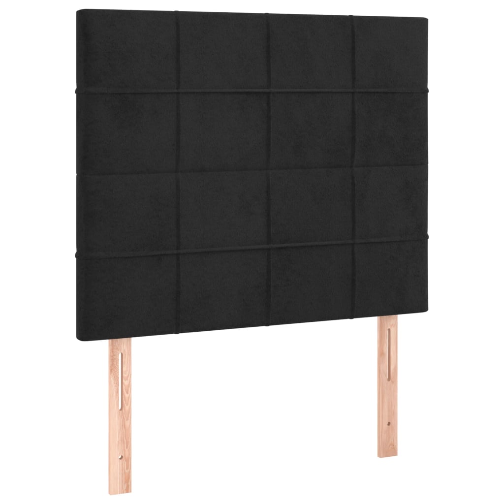 Uzglavlje Crno 90x5x118/128 cm Baršunasto