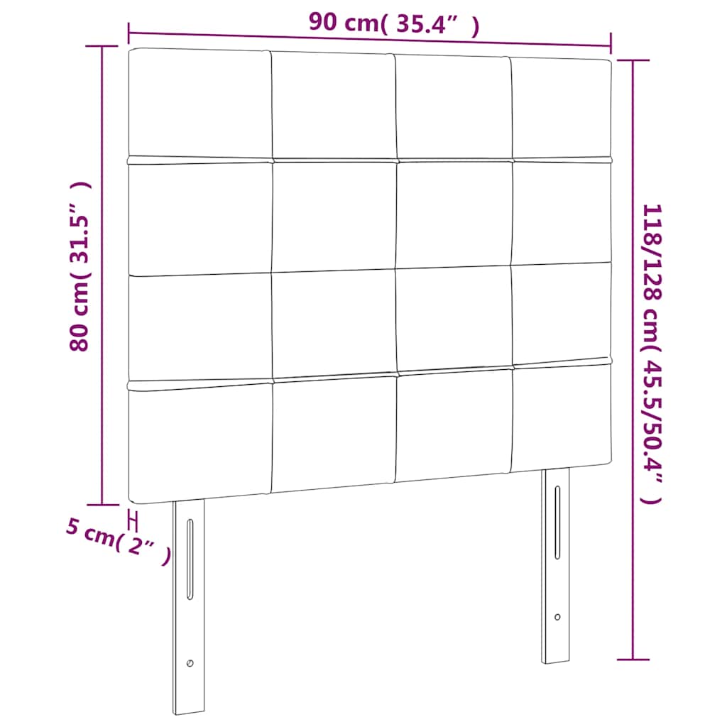 Uzglavlje tamnozeleno 90x5x118/128 cm baršunasto