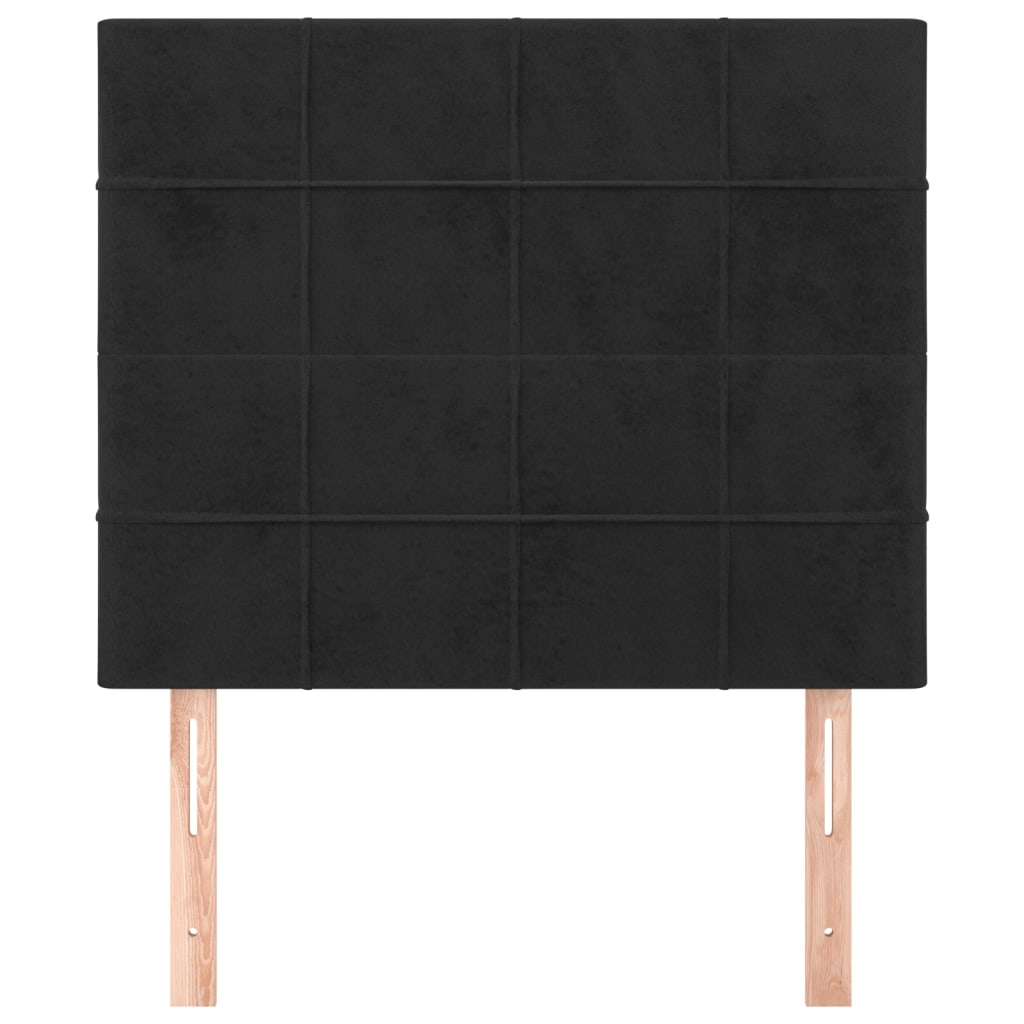 Uzglavlje crno 100x5x118/128 cm baršunasto