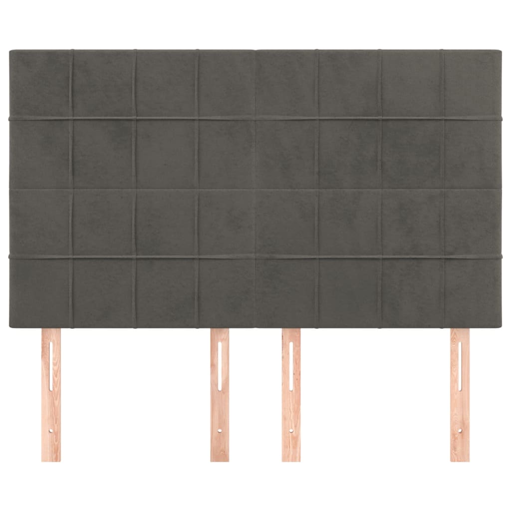 Uzglavlje tamno sivo 144x5x118/128 cm baršunasto
