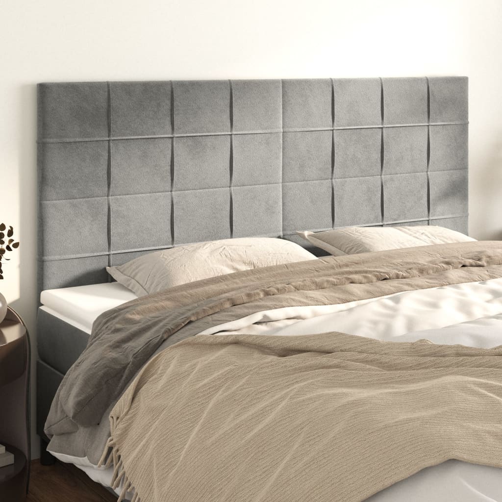 Uzglavlje svijetlosivo 160x5x118/128 cm baršunasto