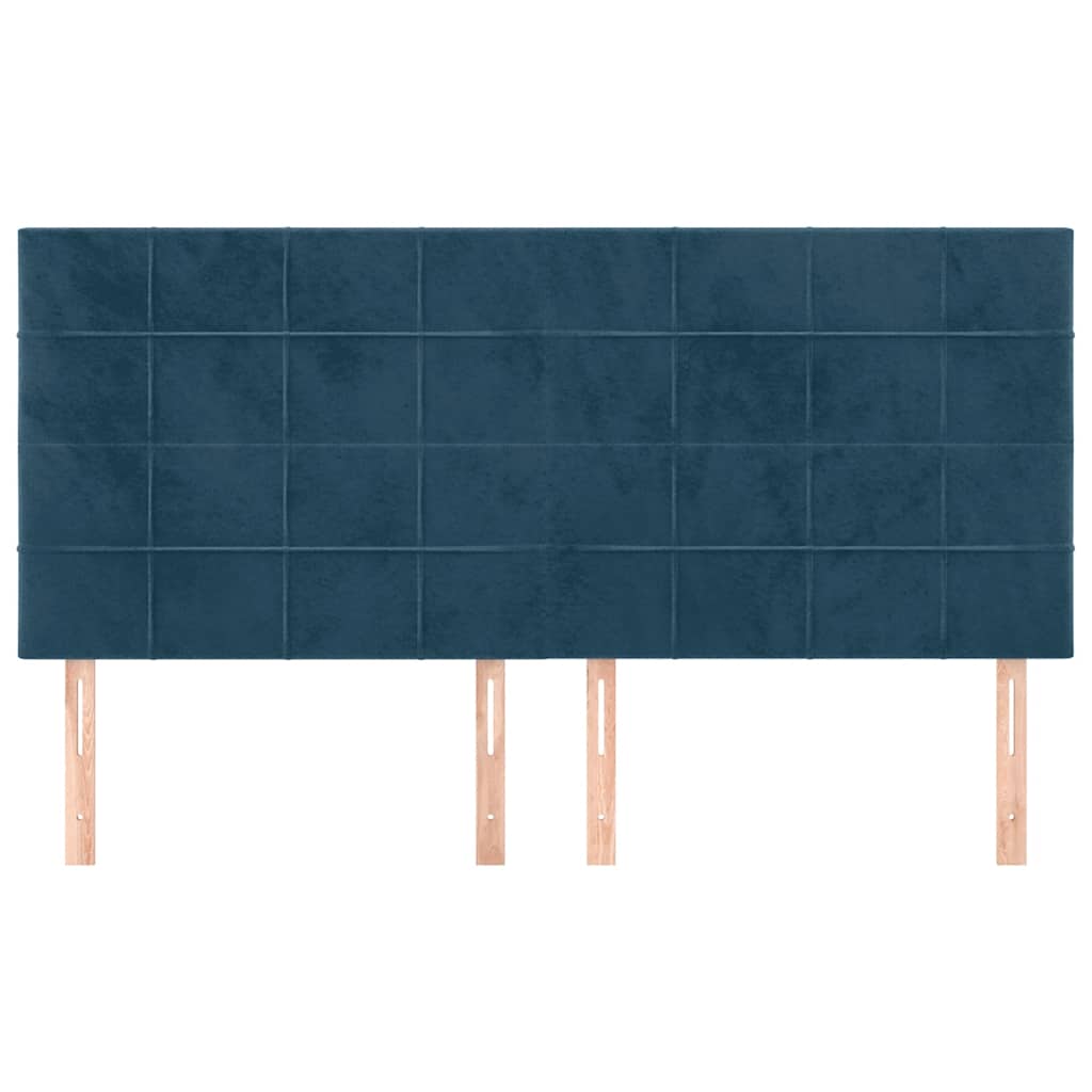 Uzglavlje tamnoplavo 160x5x118/128 cm baršunasto